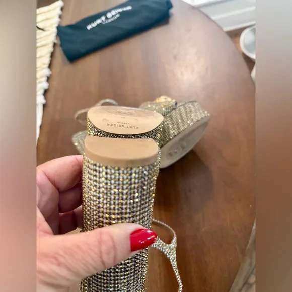 Kurt Geiger Gold and Black Platform Sandals - Picture 5 of 8